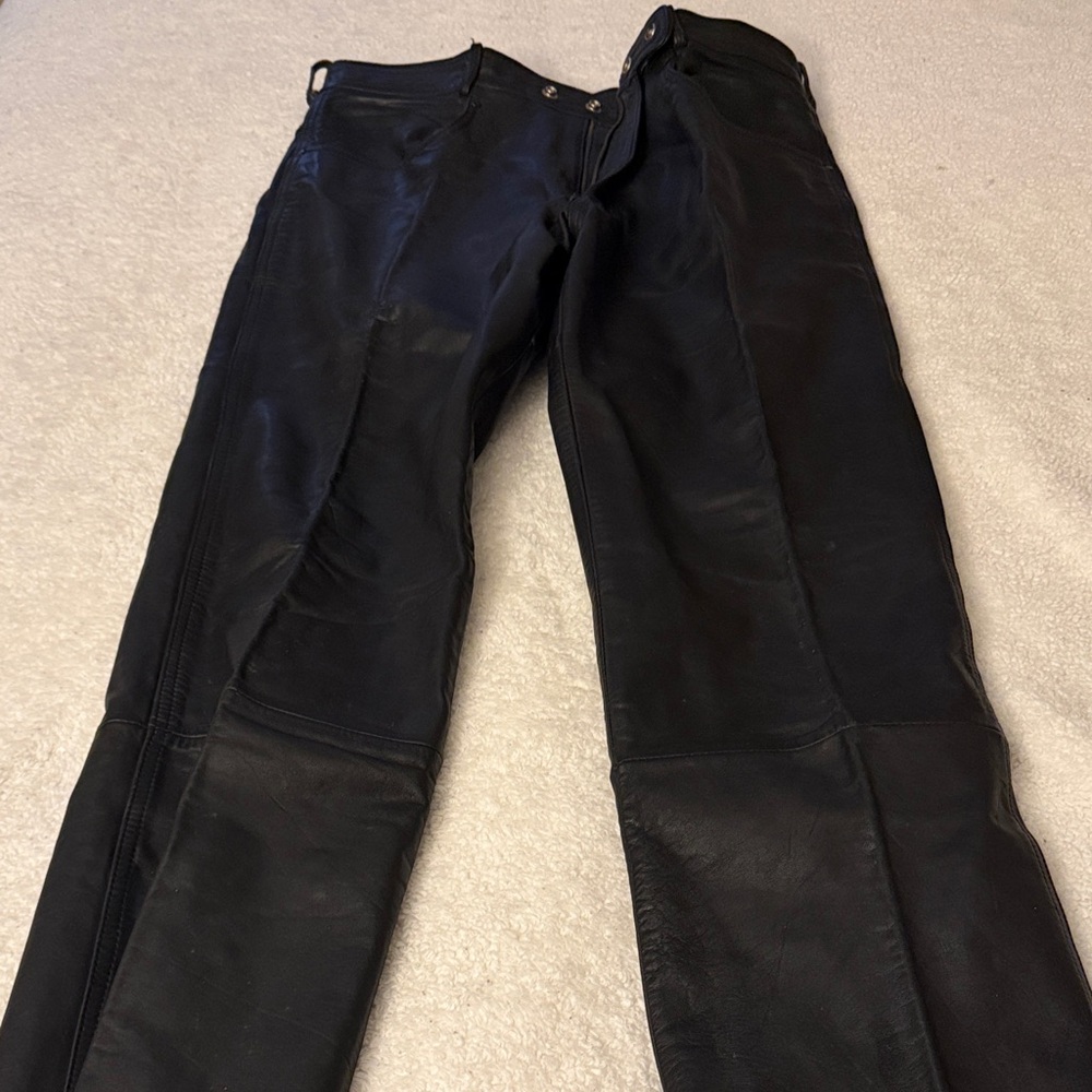 Men's Black Leather Pants